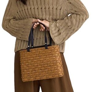 Zara Natural Basket Tote with Dust Bag